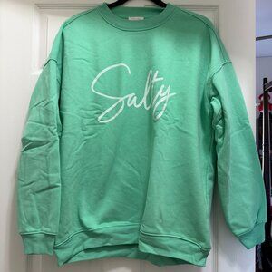 Pink Lily Green Salty Sweatshirt Size S NWOT
